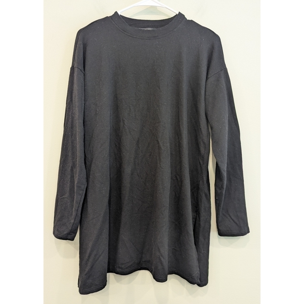 Eileen Fisher Black Tunic Long Sleeve Tencel Blend Top Size XS